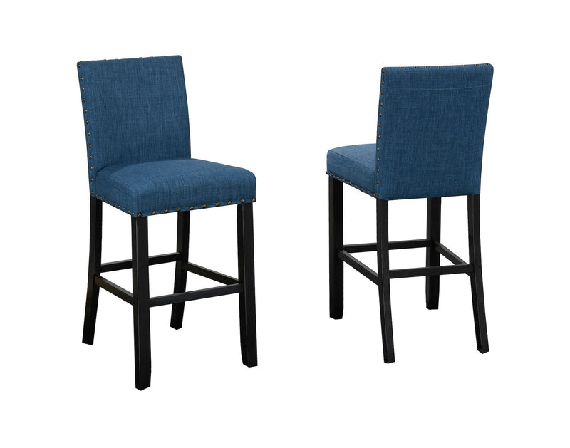 Brassex Alex Blue Counter/Bar Stool with Back Rest, 2-pc N4