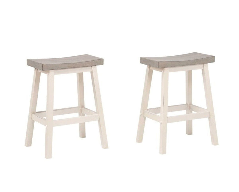 Brassex Asher Grey/White Backless Counter/Bar Stool, 2-pc M6