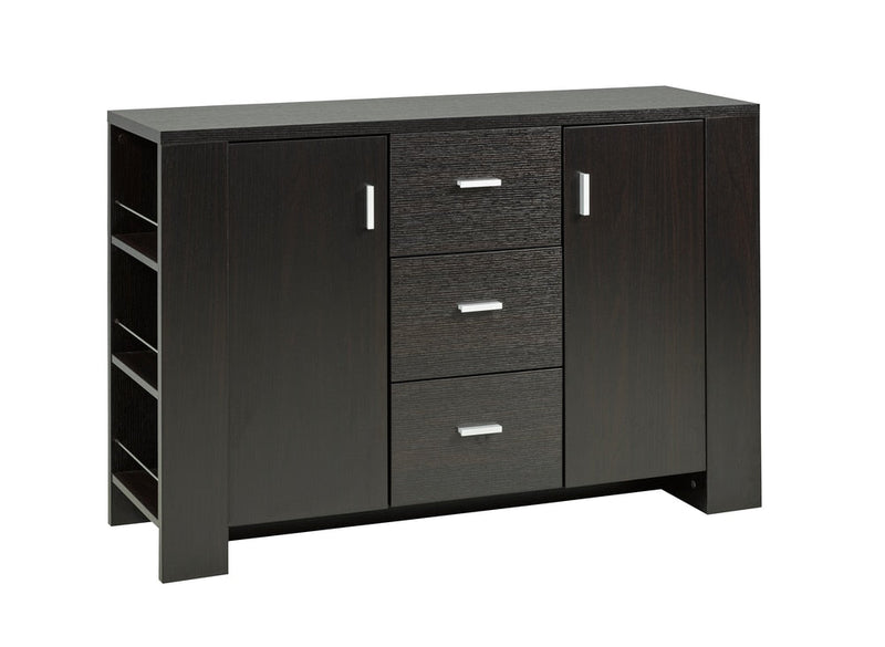Brassex Ashton Freestanding Dining Buffet/Server with Storage, Dark Cherry Q5