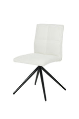 Brassex Ethan White Fabric Upholstered Armless Dining Chair, 2-pc