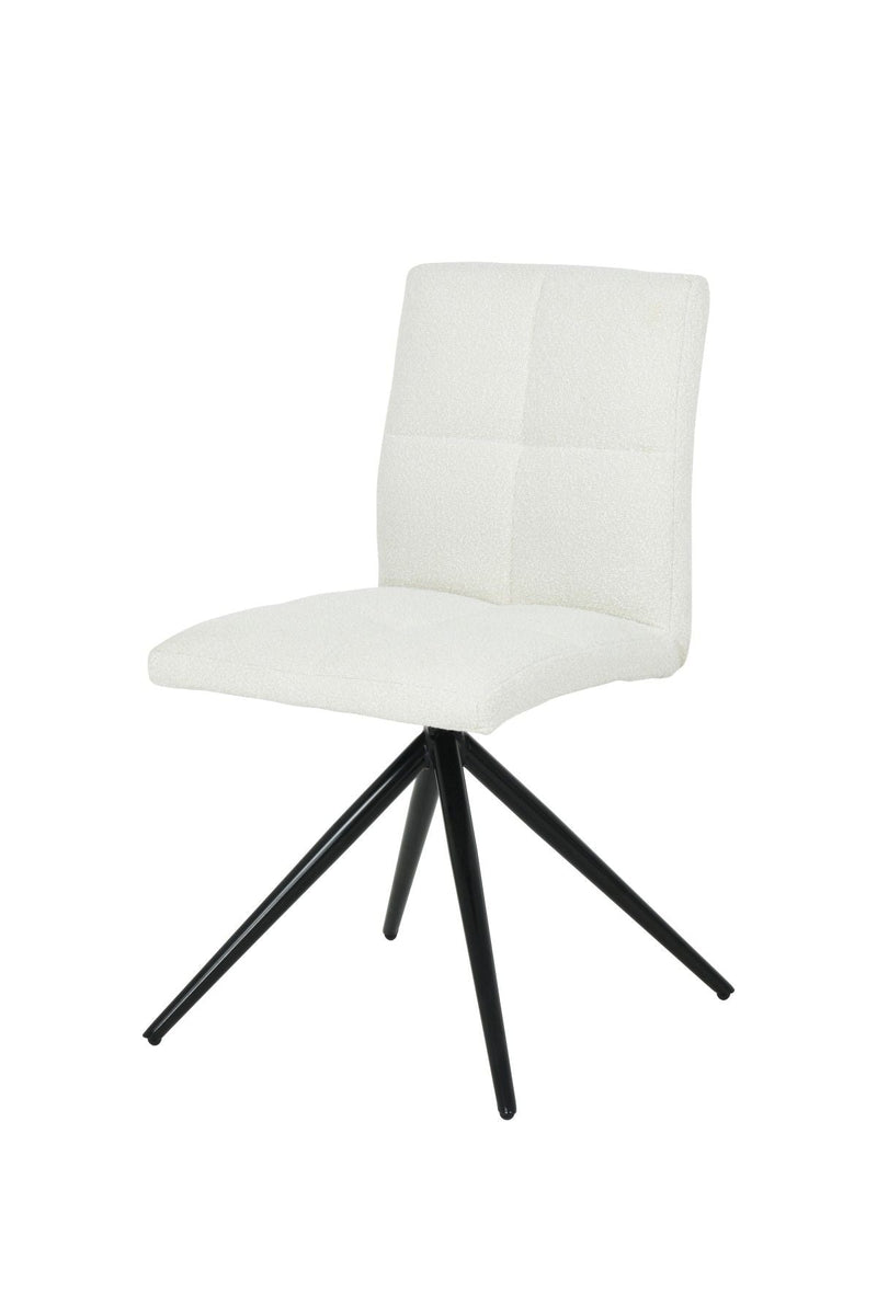 Brassex Ethan White Fabric Upholstered Armless Dining Chair, 2-pc M1