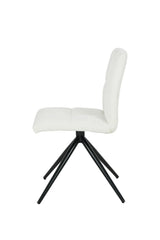 Brassex Ethan White Fabric Upholstered Armless Dining Chair, 2-pc