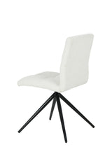 Brassex Ethan White Fabric Upholstered Armless Dining Chair, 2-pc