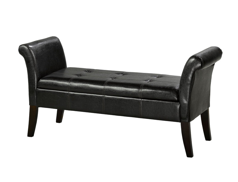 Brassex Fabric Tufted Accent Bench with Storage M0