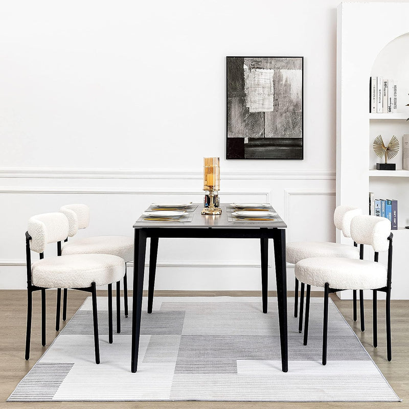 DYHOME White Dining Chairs Set of 4, Mid-Century Modern Dining Chairs, Kitchen Dining Room Chairs A8