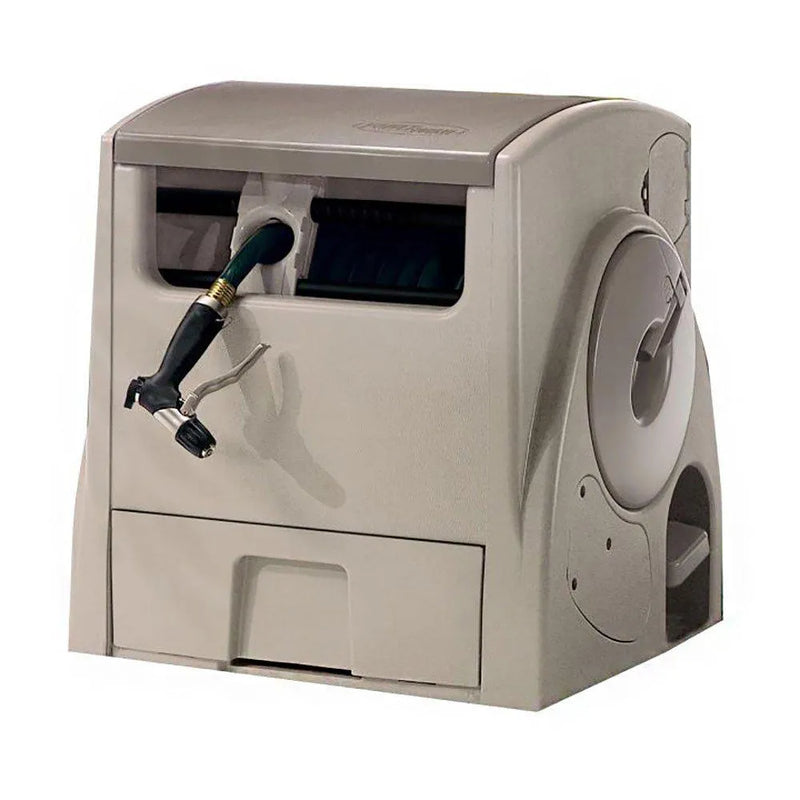 Powerwind Auto Power Rewind Hose Reel, Light Taupe V7