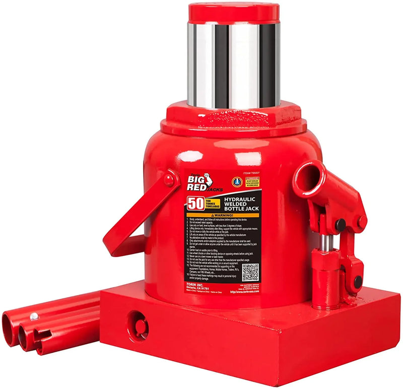BIG RED 50 Ton Low Profile Hydraulic Bottle Jack – Welded Construction for Automotive & Heavy Lifting Z9