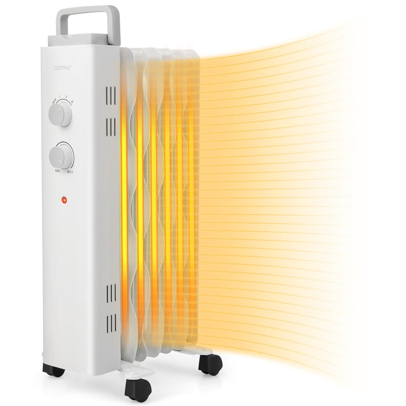 Costway 1500W Oil Filled Space Heater Electric Oil Radiant Heater w/ Safety Protection X3