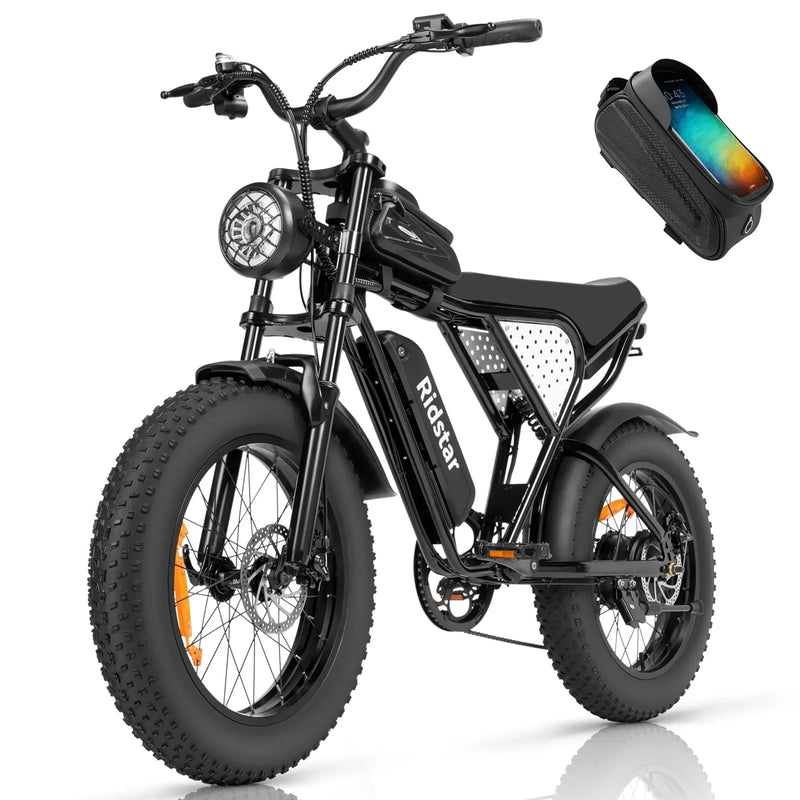 Electric Bike for Adults Ridstar, 1200W 30mph Moutain Bike,48V 15.6AH Battery E-Bike,20" Fat Tire Electric Motorcycle,Electric Bicycle 7 Speed Full Suspension X8