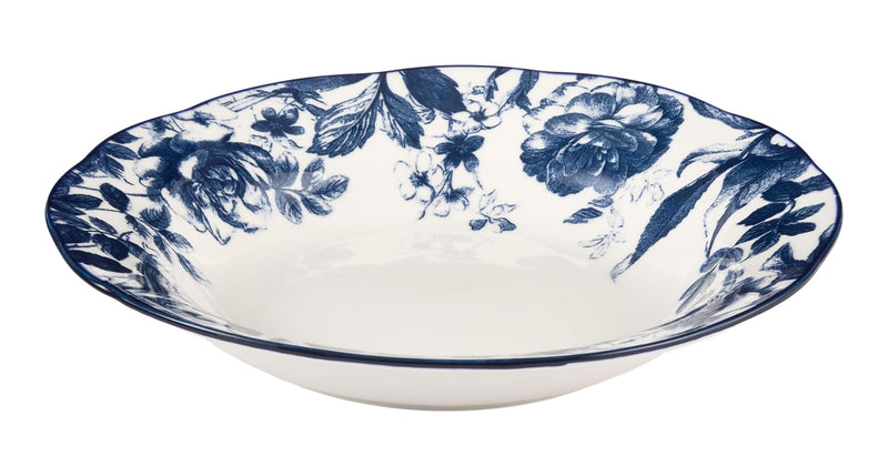 CANVAS Augusta Stoneware Dinner Bowl, 1-pc, White/Blue Floral D6