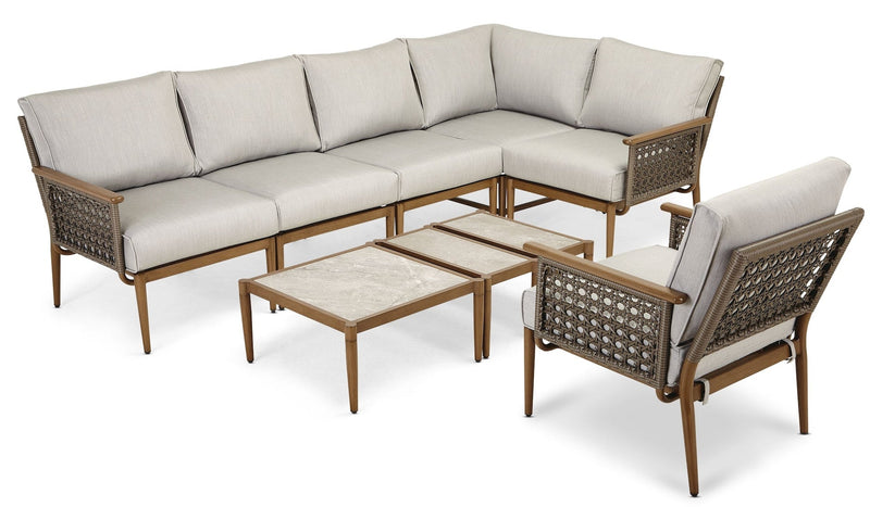 CANVAS Baffin All-Weather Wicker Outdoor/Patio Conversation Set with Custom Fit Cover B4