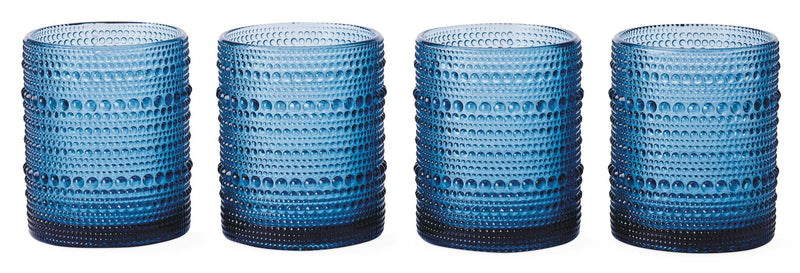 CANVAS Blue Hobnail Glasses, Durable Glass Build, 4-pk A3
