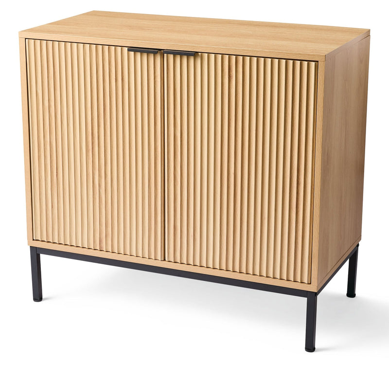 Canvas Byward Scallop Accent Cabinet Oak M1