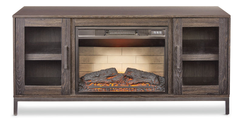 CANVAS Canmore Media Console Electric Fireplace TV Stand with Fireplace, 54-in, 1400W, Brown W1