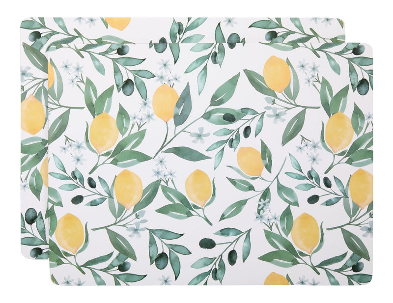 CANVAS Citrus Rectangle Cork Placemat Set, Multi-Coloured, 11-in x 15-in, 2-pk N4