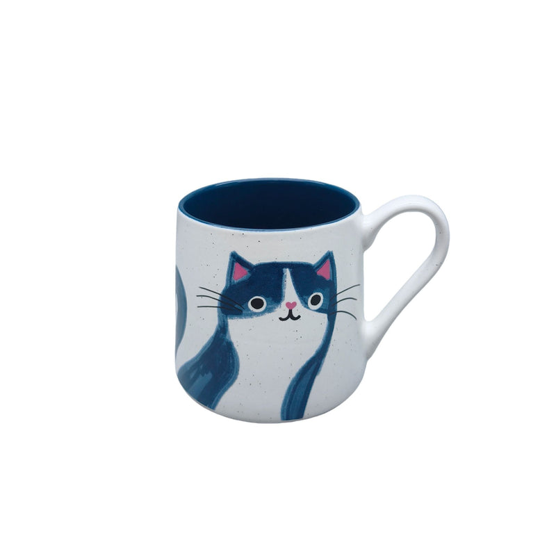 CANVAS Durable Stoneware Cat Mug, Blue, 18-oz O5