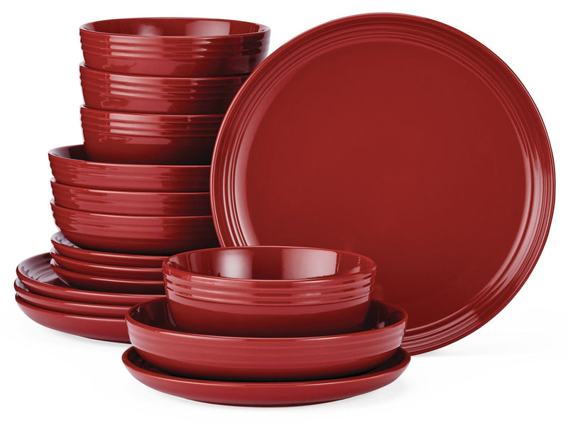CANVAS Edenhill Farmhouse Bistro Stoneware Dinnerware Set, Serves 4, 16-pc, Red L7