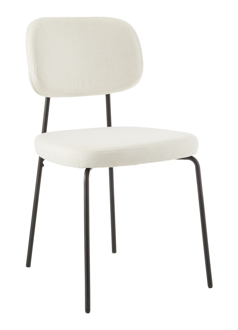 Canvas Evelyn Upholstered Fabric Dining Chair, Off-White/Light Grey R0