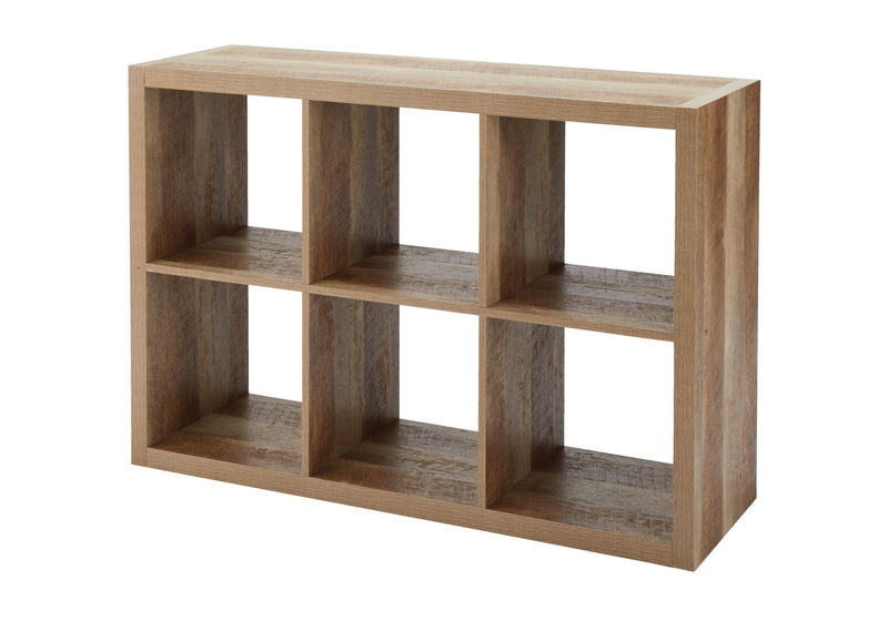 CANVAS Fraser 6-Cube Storage Organizer, Bookcase/Bookshelf, Light Oak Finish H0