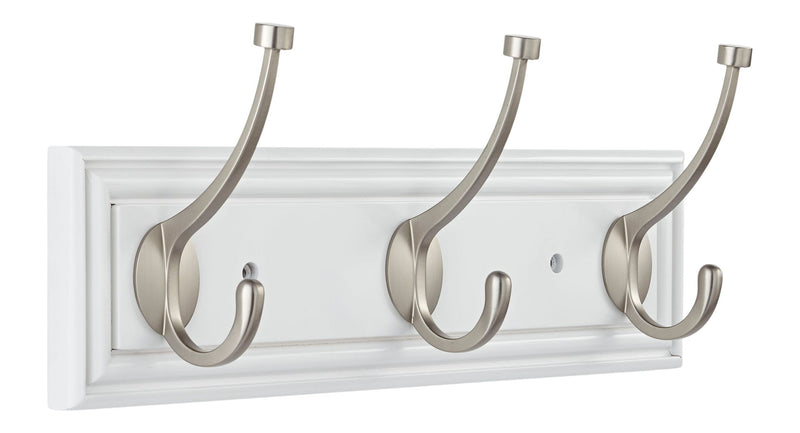 CANVAS Galena Stainless Steel 3-Hook Rail, White, 16-in V9