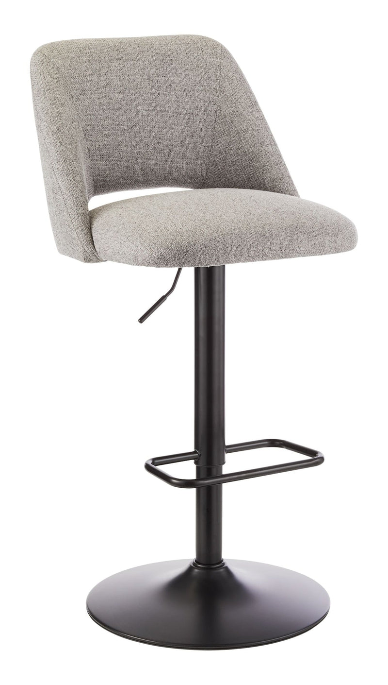 Canvas Inaya Adjustable Height Gas Lift Swivel Bar Stool, Grey O9