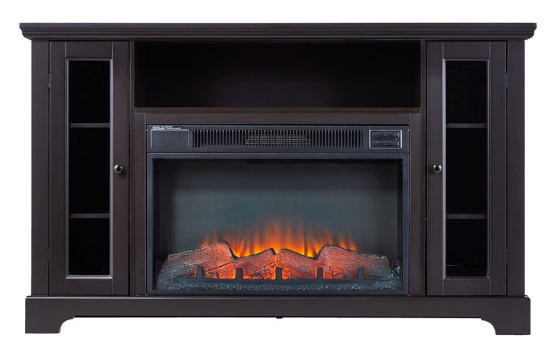 CANVAS Kingwood Media Electric Fireplace TV Stand, 57-in, 1500W, Includes Remote Control, Brown Z0