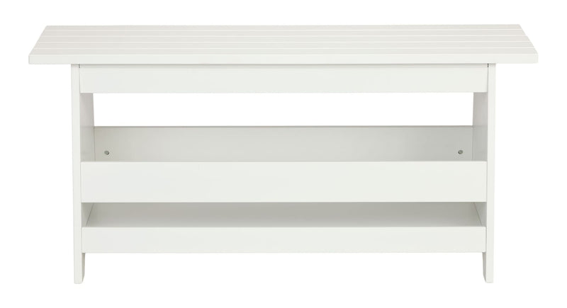 Canvas Kya Wooden Entryway Bench with Storage Rack, White Q9
