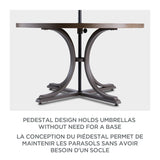 CANVAS Lorette Outdoor Patio Round Dining Set with Wicker Chairs and Built-in Umbrella Pedestal, Brown, 5-pc