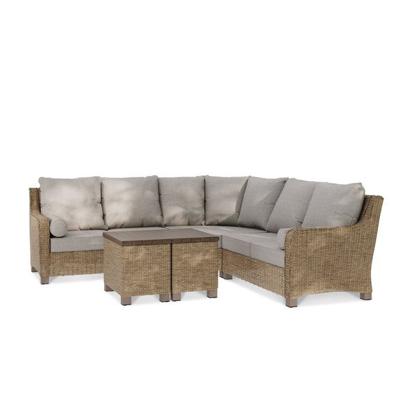 CANVAS Moraine All-Weather Wicker Outdoor/Patio Sectional Set, UV-Resistant Cushions, 5-pc J1