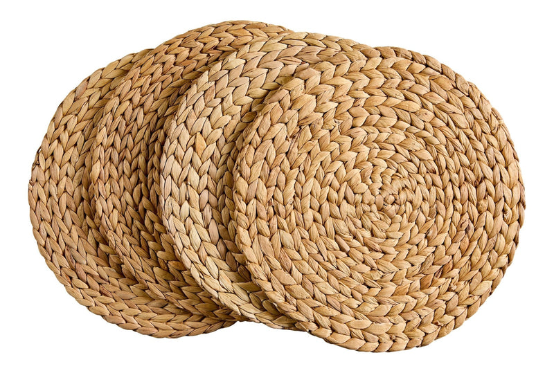 CANVAS Natural Round Paper Placemat/Charger, Beige, 4-pk Z5