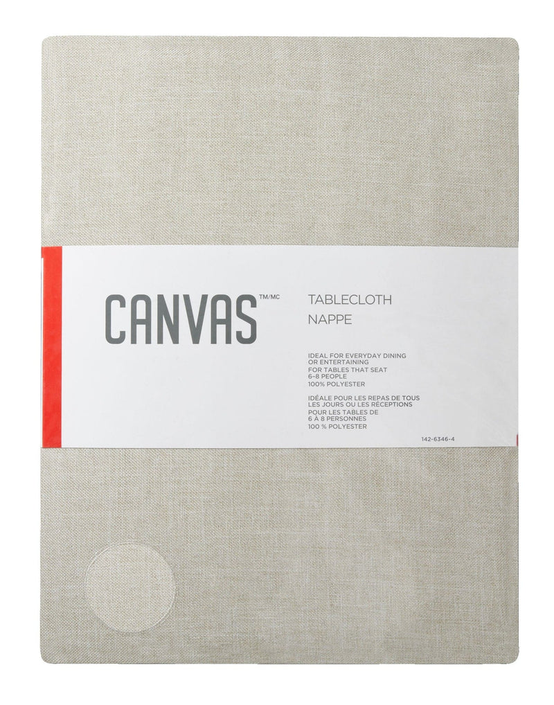 CANVAS Oatmeal Table Cloth, 60 x 84-in V3