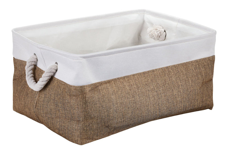 Canvas Olivia Two-Toned Fabric Square Storage Basket A0