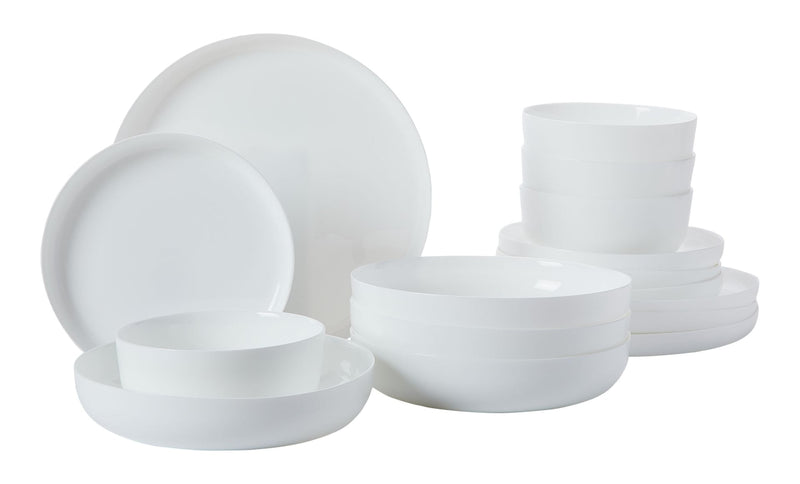 CANVAS Opal Tempered Glass Modern Coupe Dinnerware Set, Serves 4, 16-pc Z2