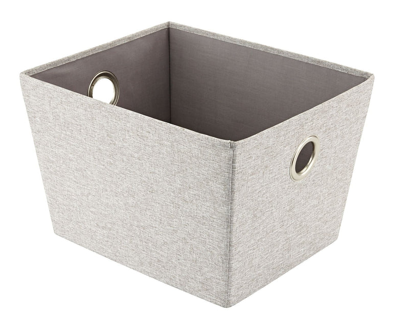 CANVAS Piper Rectangular Fabric Basket, Grey, 13.4 x 11 x 9-in L1