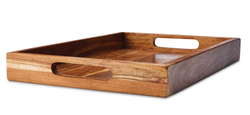 CANVAS Rectangular Wood Serving Tray with Round Handles, 18-in D6