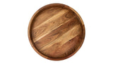 CANVAS Round Wood Serving Tray with Cut-Out Handles, 16-in