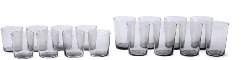 CANVAS Smoked Glassware Tumbler Set, 13 oz & 19 oz, 16-pc Q0
