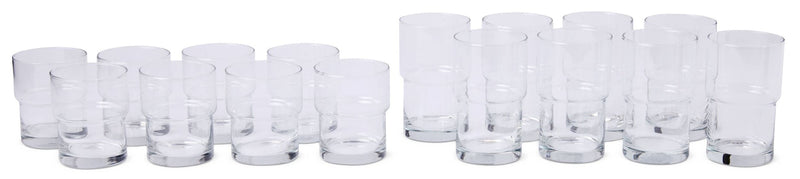 CANVAS Stacking Glassware Tumbler Set, 12 & 16 oz, 16-pc N4