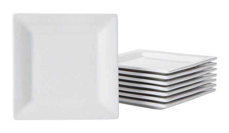 CANVAS Stoneware Appetizer Plates, Square, 8-pk Q9