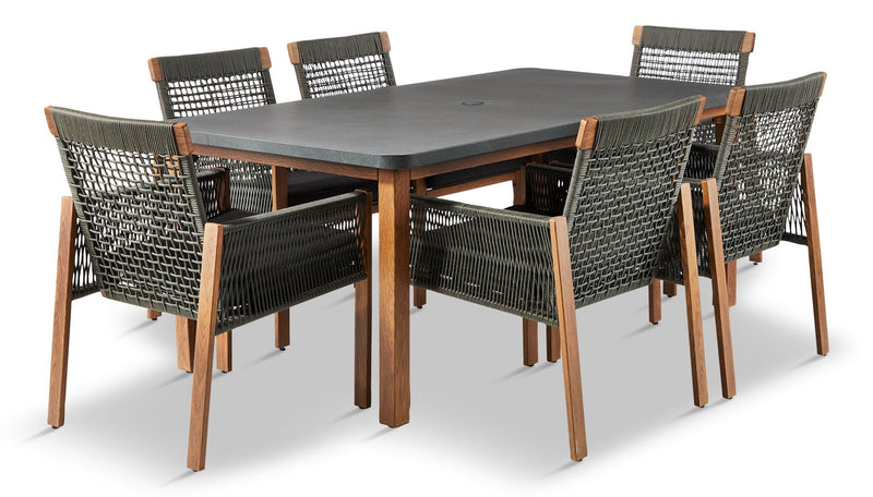CANVAS Vernon All-Weather Wicker Casual Outdoor/Patio Dining Set, 7-pc U1