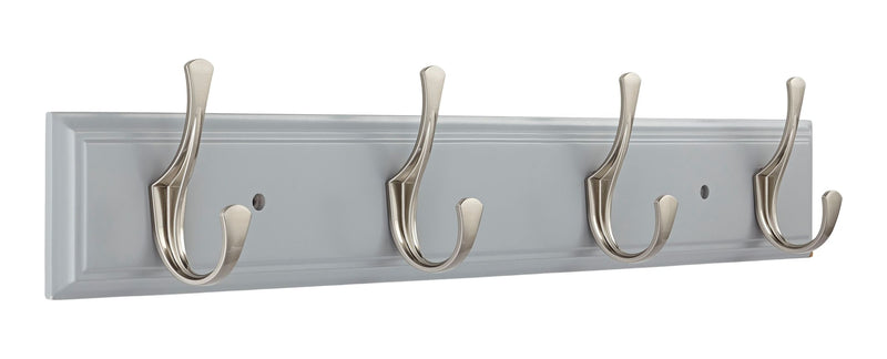 CANVAS Voisin Stainless Steel 4-Hook Rail, Flint Grey, 27-in U5