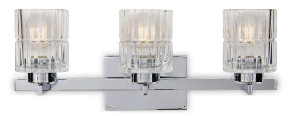 CANVAS Waverly 3-Light Vanity Light Fixture with Clear Glass Shades, Chrome E5