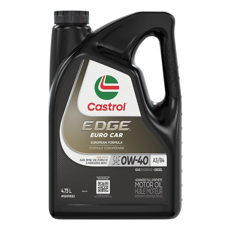Castrol EDGE Euro 0W40 A3/B4 Advanced Synthetic Engine/Motor Oil, 5-L U5