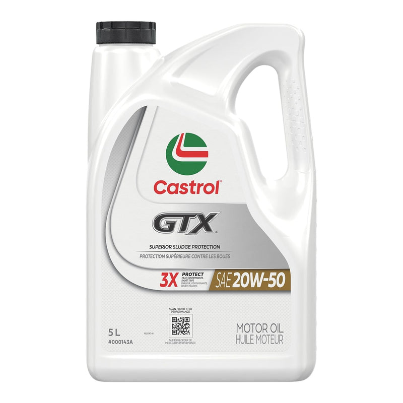 Castrol GTX 20W50 Conventional Engine/Motor Oil, 5-L F6