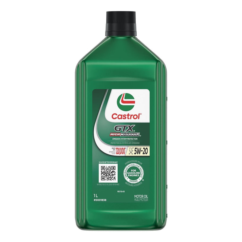 Castrol GTX High Mileage 5W20 Conventional Engine/Motor Oil, 1-L J4
