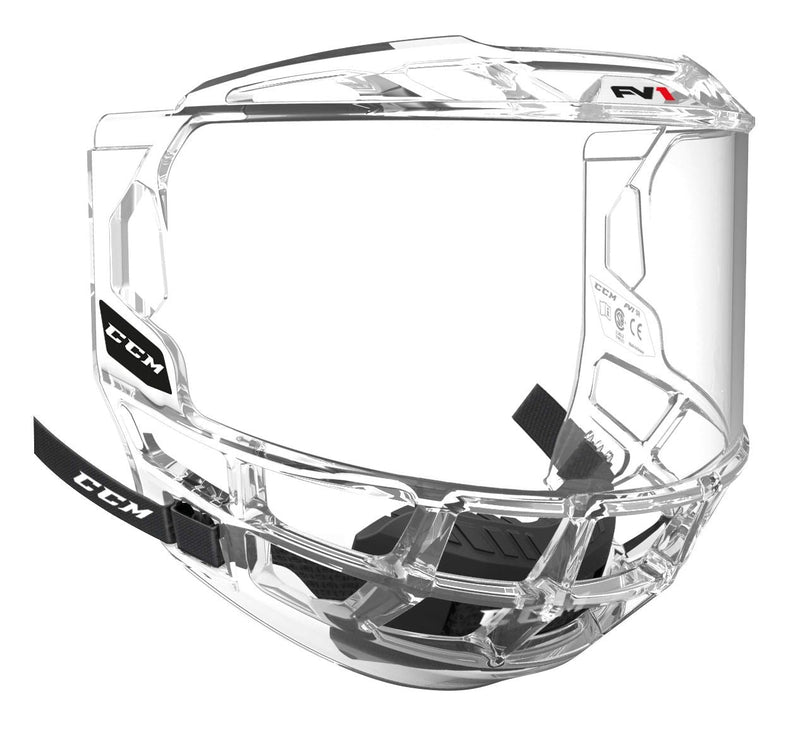 CCM FV1 Full Hockey Helmet Mask/Shield/Bubble, Junior, Clear C5