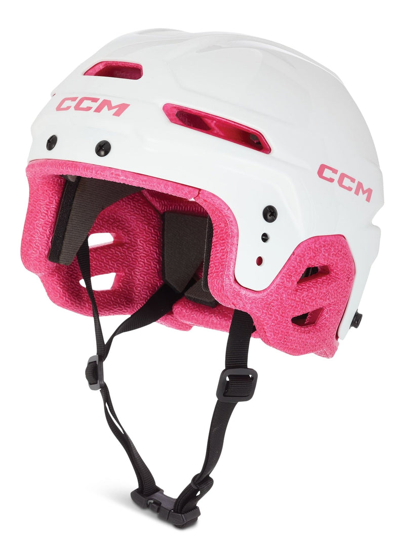 CCM Multi-Sport Hockey Helmet, Youth, White/Pink Q7