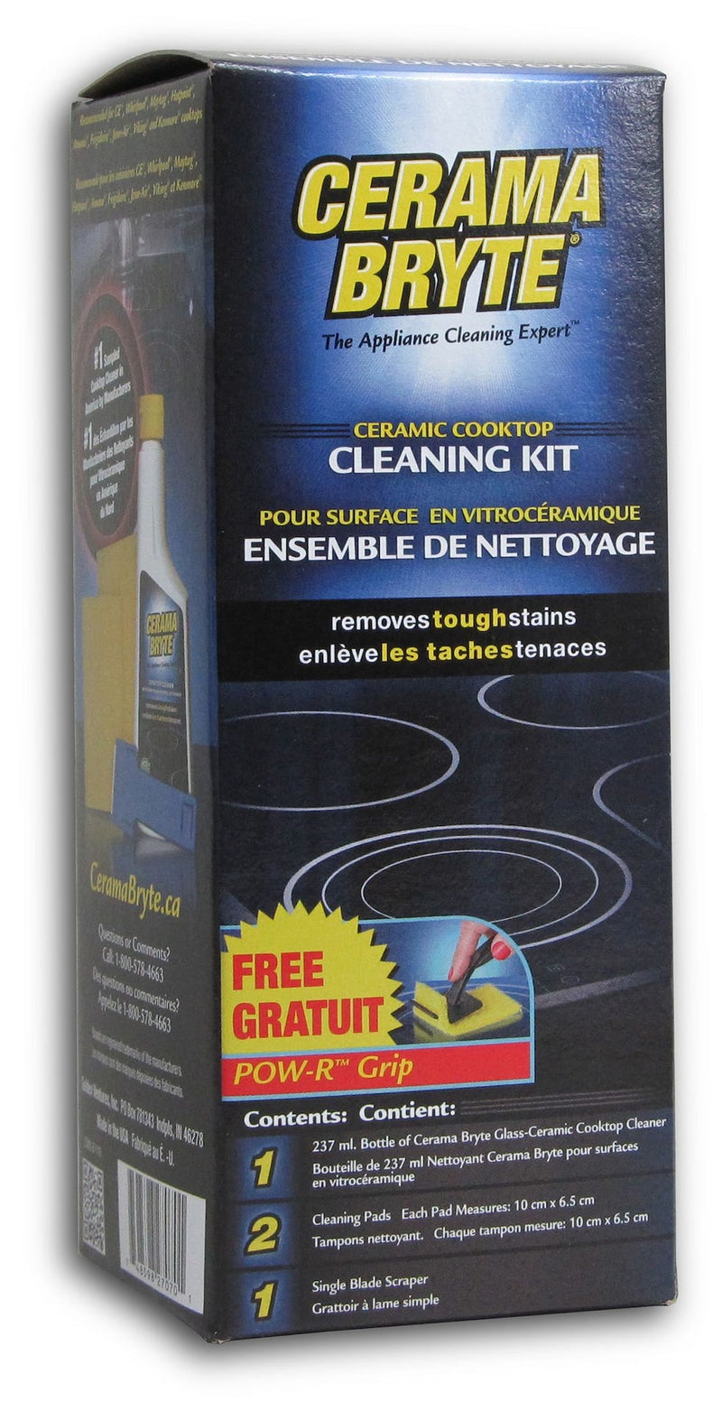 Cerama Bryte Ceramic Cooktop Cleaning Kit, 237-mL, Includes Cream Cleanser, 2 Pads and 1 Scraper N7