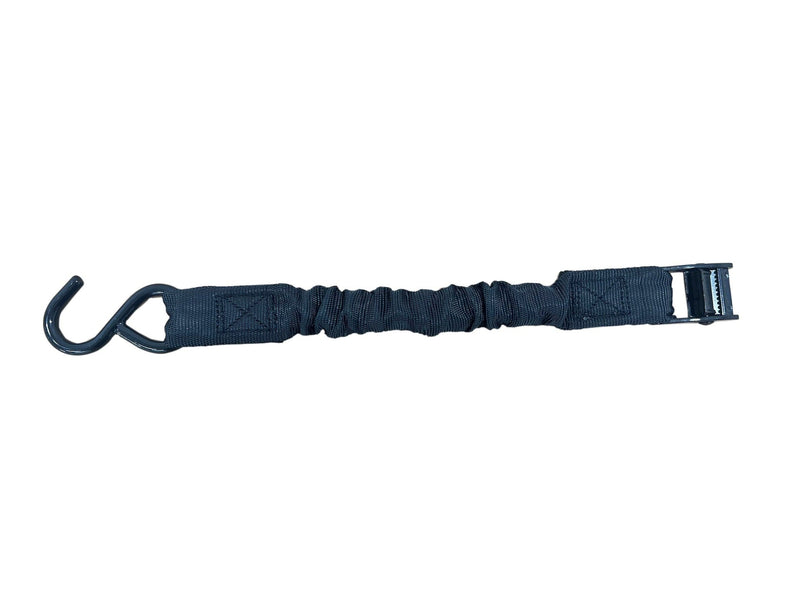 Certified Bungee Cam-Buckle Tie-Down, 600-lb Break Strength, Black, 8-ft, 2-pk L8