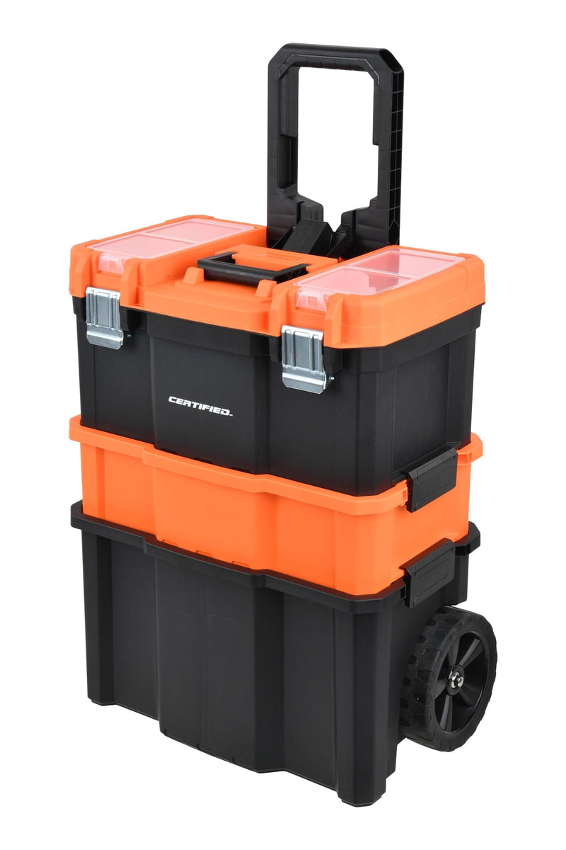 Certified Rolling Mobile Toolbox with 2 Organizers, Orange D5